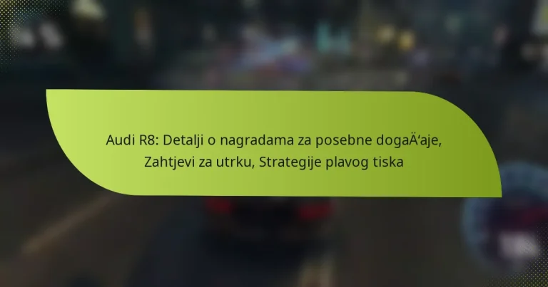 Audi R8: Detalji o nagradama za posebne događaje, Zahtjevi za utrku, Strategije plavog tiska