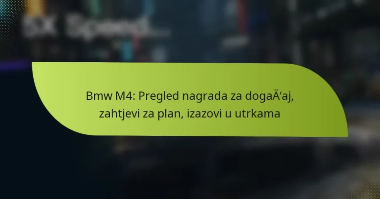 Bmw M4: Pregled nagrada za događaj, zahtjevi za plan, izazovi u utrkama