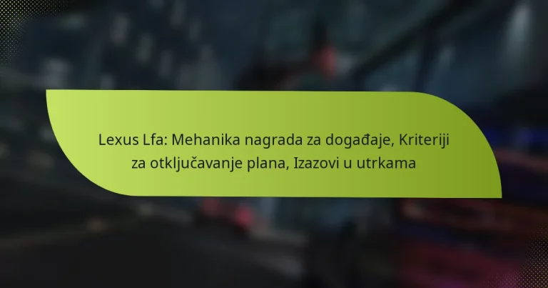 Lexus Lfa: Mehanika nagrada za događaje, Kriteriji za otključavanje plana, Izazovi u utrkama