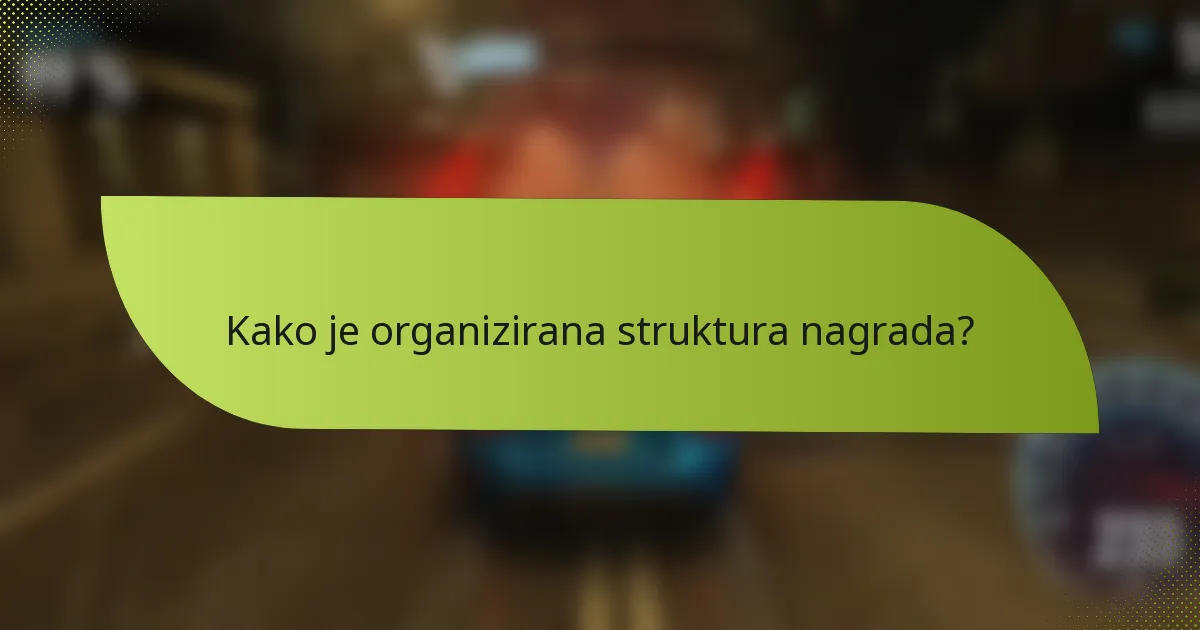 Kako je organizirana struktura nagrada?
