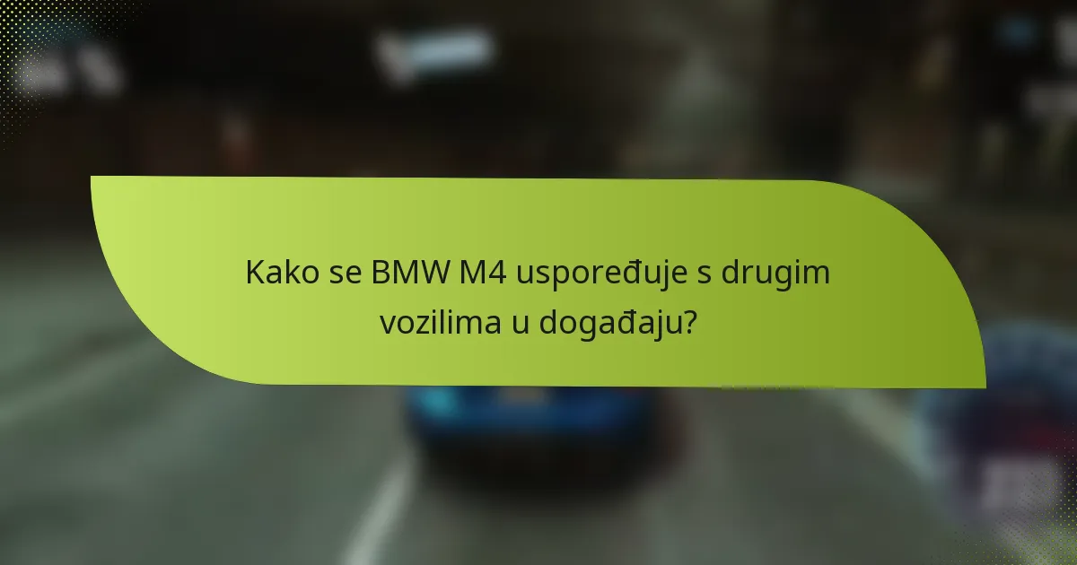 Kako se BMW M4 uspoređuje s drugim vozilima u događaju?