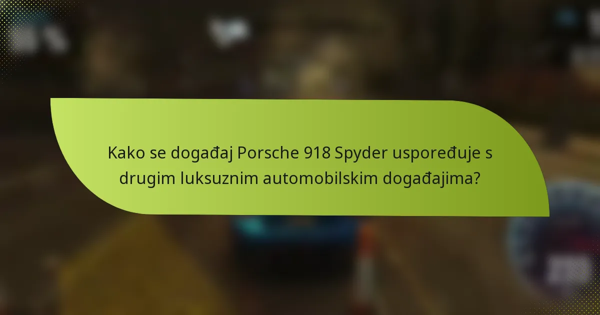 Kako se događaj Porsche 918 Spyder uspoređuje s drugim luksuznim automobilskim događajima?