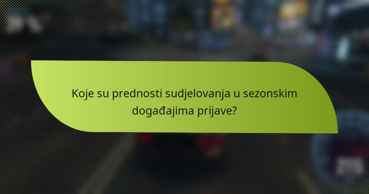Koje su prednosti sudjelovanja u sezonskim događajima prijave?