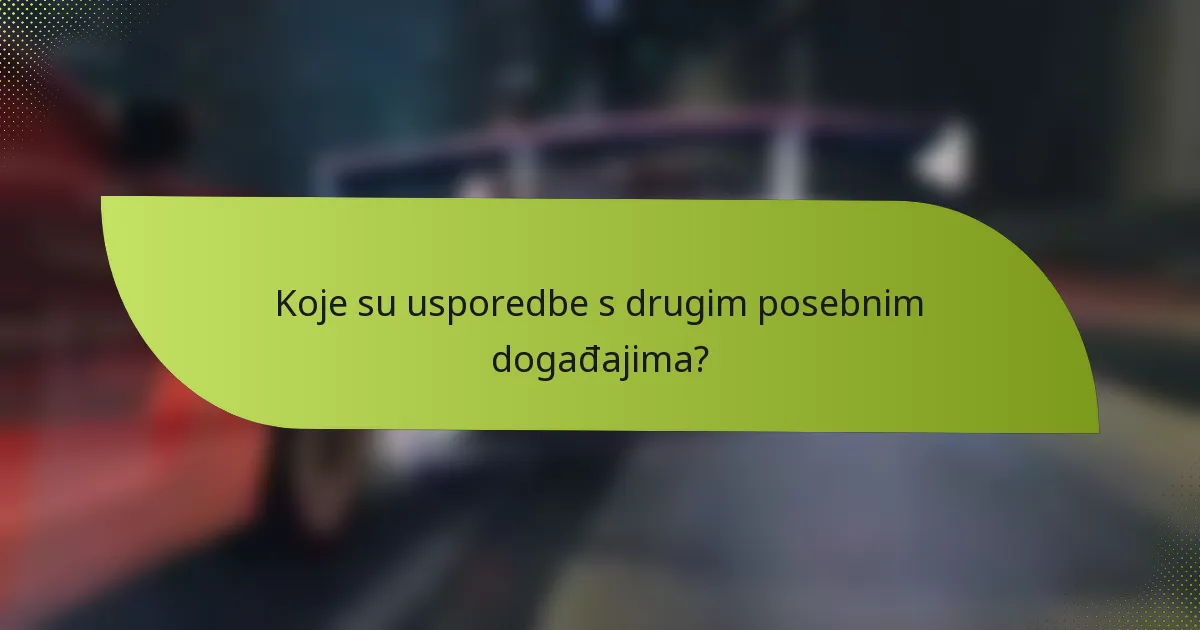 Koje su usporedbe s drugim posebnim događajima?